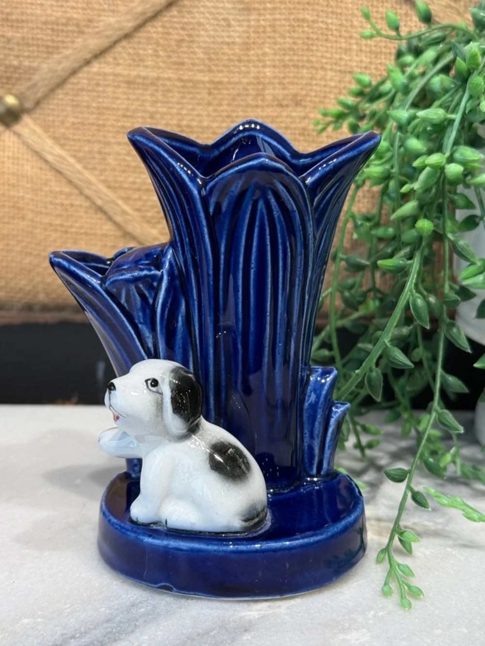 Vintage Puppy Planter Vase